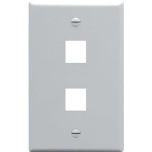 ICC-IC107F02GY FACEPLATE, FLAT, 1-GANG, 2-PORT, GRAY