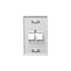 ICC-IC107DA2WH FACEPLATE, ANGLED, 1-GANG, 2-PORT, WHITE