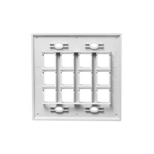 ICC-IC107F12WH FACEPLATE, FLAT, 2-GANG, 12-PORT, WHITE