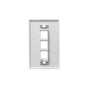 ICC-IC107F03WH FACEPLATE, FLAT, 1-GANG, 3-PORT, WHITE