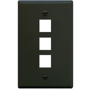 ICC-IC107F03BK FACEPLATE, FLAT, 1-GANG, 3-PORT, BLACK