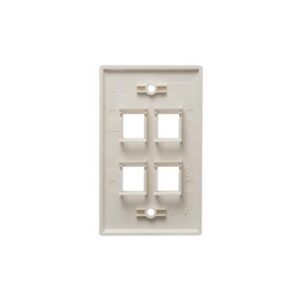 ICC-IC107F04IV FACEPLATE, FLAT, 1-GANG, 4-PORT, IVORY