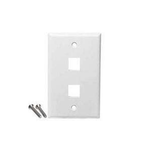 ICC-IC107F2CWH FACEPLATE, FLAT,1-GANG,2-PORT, 25PK, WH