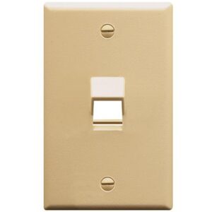 ICC-IC107DA1IV FACEPLATE, ANGLED, 1-GANG, 1-PORT, IVORY