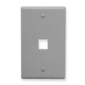 ICC-IC107F01GY FACEPLATE, FLAT, 1-GANG, 1-PORT, GRAY