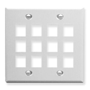 ICC-IC107F12WH FACEPLATE, FLAT, 2-GANG, 12-PORT, WHITE