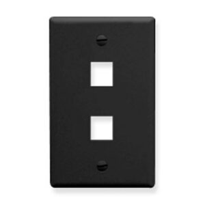 ICC-IC107F02BK FACEPLATE, FLAT, 1-GANG, 2-PORT, BLACK