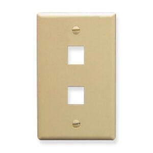 ICC-IC107F02IV FACEPLATE, FLAT, 1-GANG, 2-PORT, IVORY