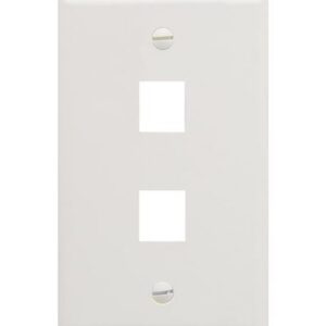 ICC-IC107F02WH FACEPLATE, FLAT, 1-GANG, 2-PORT, WHITE
