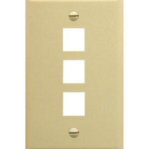 ICC-IC107F03IV FACEPLATE, FLAT, 1-GANG, 3-PORT, IVORY