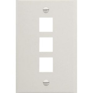 ICC-IC107F03WH FACEPLATE, FLAT, 1-GANG, 3-PORT, WHITE