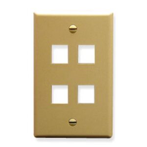 ICC-IC107F04IV FACEPLATE, FLAT, 1-GANG, 4-PORT, IVORY