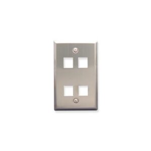 ICC-IC107SF4SS FACEPLATE, STAINLESS STEEL,1-GANG,4-PORT