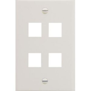 ICC-IC107F04WH FACEPLATE, FLAT, 1-GANG, 4-PORT, WHITE