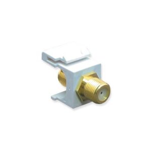 ICC-IC107B5GWH MODULE, F-TYPE, GOLD PLATED, WHITE