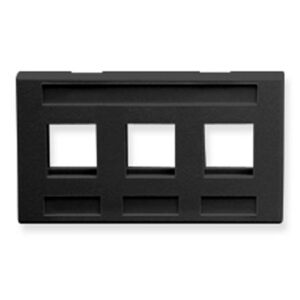 ICC-IC107FM3BK FACEPLATE, FURNITURE, 3-PORT, BLACK