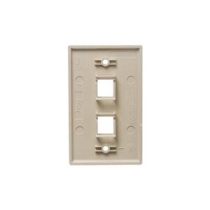 ICC-IC107F02IV FACEPLATE, FLAT, 1-GANG, 2-PORT, IVORY