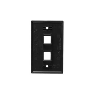 ICC-IC107F02BK FACEPLATE, FLAT, 1-GANG, 2-PORT, BLACK