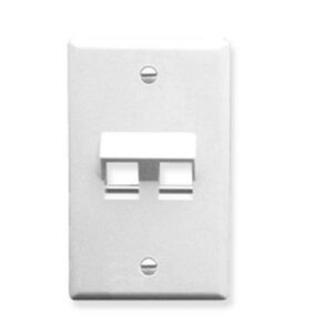 ICC-IC107DA2WH FACEPLATE, ANGLED, 1-GANG, 2-PORT, WHITE