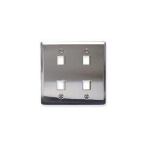 ICC-IC107DF4SS FACEPLATE, STAINLESS STEEL,2-GANG,4-PORT