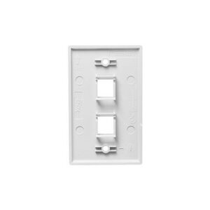 ICC-IC107F02WH FACEPLATE, FLAT, 1-GANG, 2-PORT, WHITE