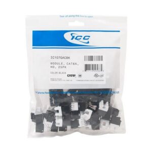 ICC-IC107GACBK MODULE, CAT6A, HD, 25PK, BLACK