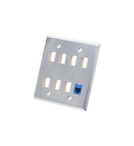 ICC-IC107DF8SS FACEPLATE, STAINLESS STEEL,2-GANG,8-PORT - Image 3