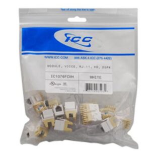 ICC-IC1076FCWH MODULE, VOICE, RJ-11, HD, 25PK, WH