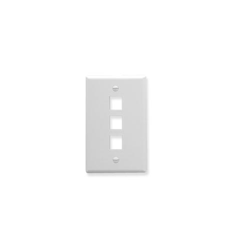ICC-IC107LF3WH FACEPLATE, OVERSIZED, 3-PORT, WHITE
