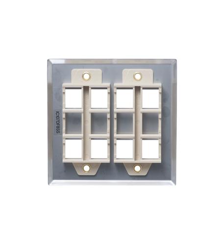 ICC-IC107DF8SS FACEPLATE, STAINLESS STEEL,2-GANG,8-PORT - Image 2