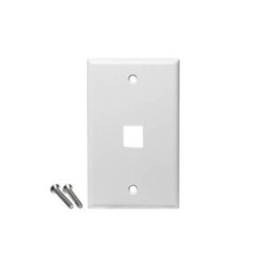ICC-IC107F1CWH FACEPLATE, FLAT,1-GANG,1-PORT, 25PK, WH