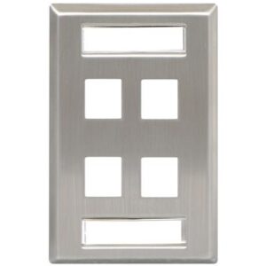 ICC-IC107S04SS FACEPLATE, ID, STAINLESS, 1-GANG, 4-PORT
