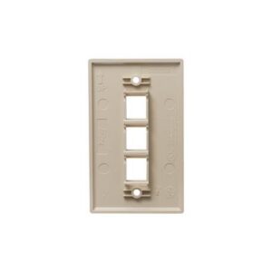 ICC-IC107F03IV FACEPLATE, FLAT, 1-GANG, 3-PORT, IVORY