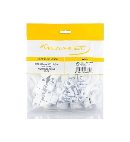 WAV-HD-6EKSJWH-25PK CAT6 HDJ SERIES JACK 25 PACK - Image 2