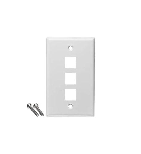 ICC-IC107F3CWH FACEPLATE, FLAT,1-GANG,3-PORT, 25PK, WH - Image 2