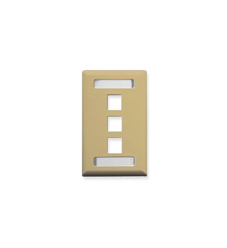 ICC-IC107S03IV FACEPLATE, ID, 1-GANG, 3-PORT, IVORY