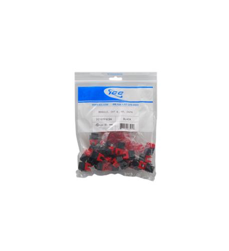ICC-IC107L6CBK MODULE, CAT 6, EZ, 25 PK, BLACK