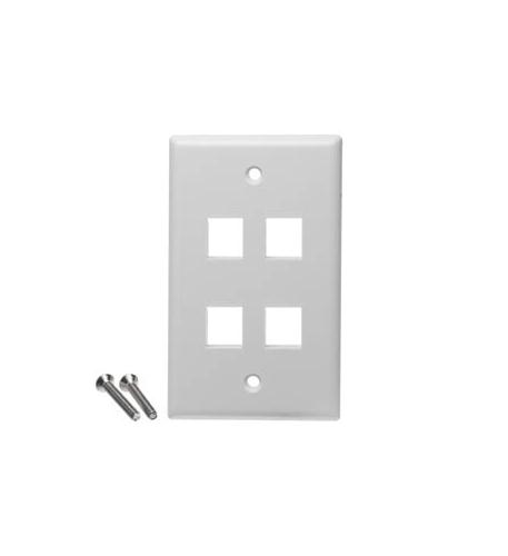 ICC-IC107F4CWH FACEPLATE, FLAT,1-GANG,4-PORT, 25PK, WH - Image 2
