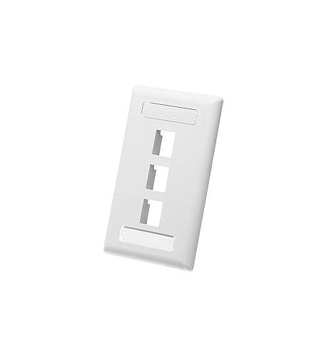 ICC-IC107S03WH FACEPLATE, ID, 1-GANG, 3-PORT, WHITE - Image 4