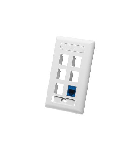 ICC-IC107S06WH FACEPLATE, ID, 1-GANG, 6-PORT, WHITE - Image 3