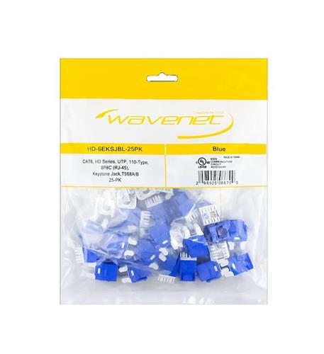 WAV-HD-6EKSJBL-25PK CAT6 HDJ SERIES JACK 25 PACK BLUE - Image 2