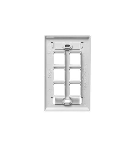 ICC-IC107S06WH FACEPLATE, ID, 1-GANG, 6-PORT, WHITE - Image 2