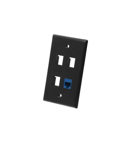 ICC-IC107F04BK FACEPLATE, FLAT, 1-GANG, 4-PORT, BLACK - Image 3
