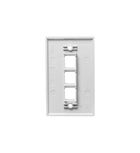 ICC-IC107F3CWH FACEPLATE, FLAT,1-GANG,3-PORT, 25PK, WH - Image 3