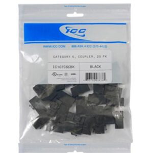 ICC-IC107C6CBK MODULE, COUPLER, CAT 6 25 PK, BLACK