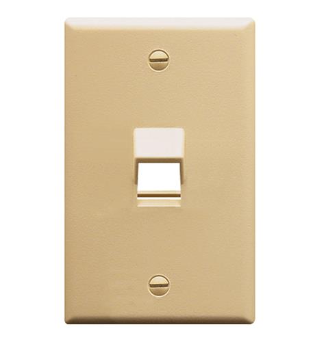 ICC-IC107DA1IV FACEPLATE, ANGLED, 1-GANG, 1-PORT, IVORY