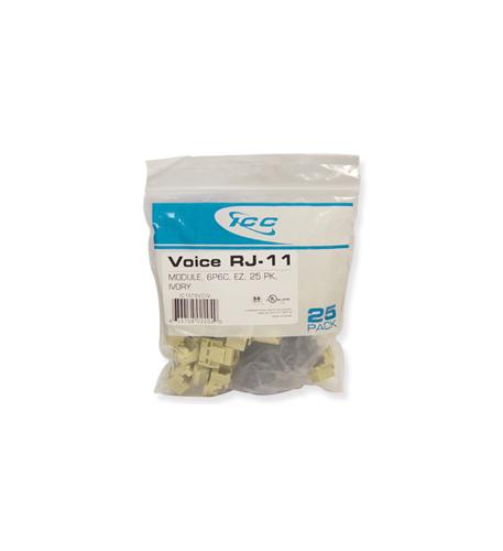 ICC-IC1076VCIV MODULE, VOICE, RJ-11, EZ, 25 PK, IVORY