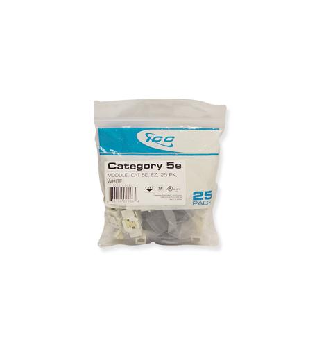 ICC-IC107E5CWH MODULE, CAT 5e, EZ, 25 PK, WHITE