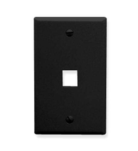 ICC-IC107F01BK FACEPLATE, FLAT, 1-GANG, 1-PORT, BLACK