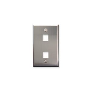ICC-IC107SF2SS FACEPLATE, STAINLESS STEEL,1-GANG,2-PORT